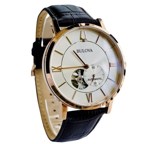 Bulova Classic White Dial Rose Gold Tone Stainless Steel Men’s Watch 97A150