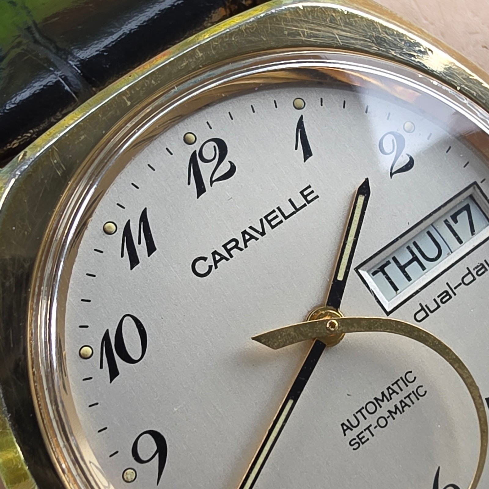 Vintage CARAVELLE men’s automatic watch day/date Rocket second hand germany 1978