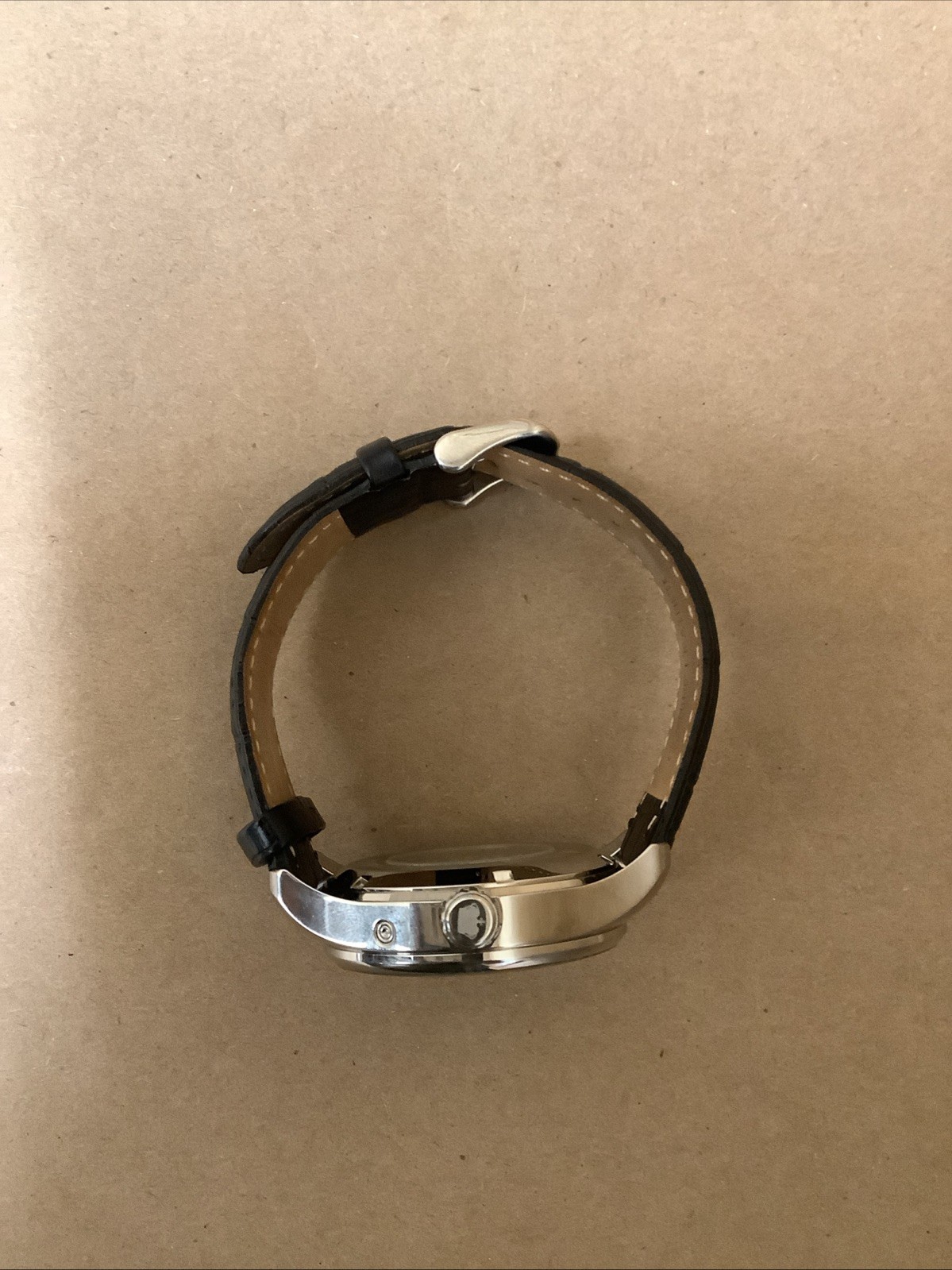 Reign Bhutan Automatic Stainless Steel Watch With Black Leather Band In Box