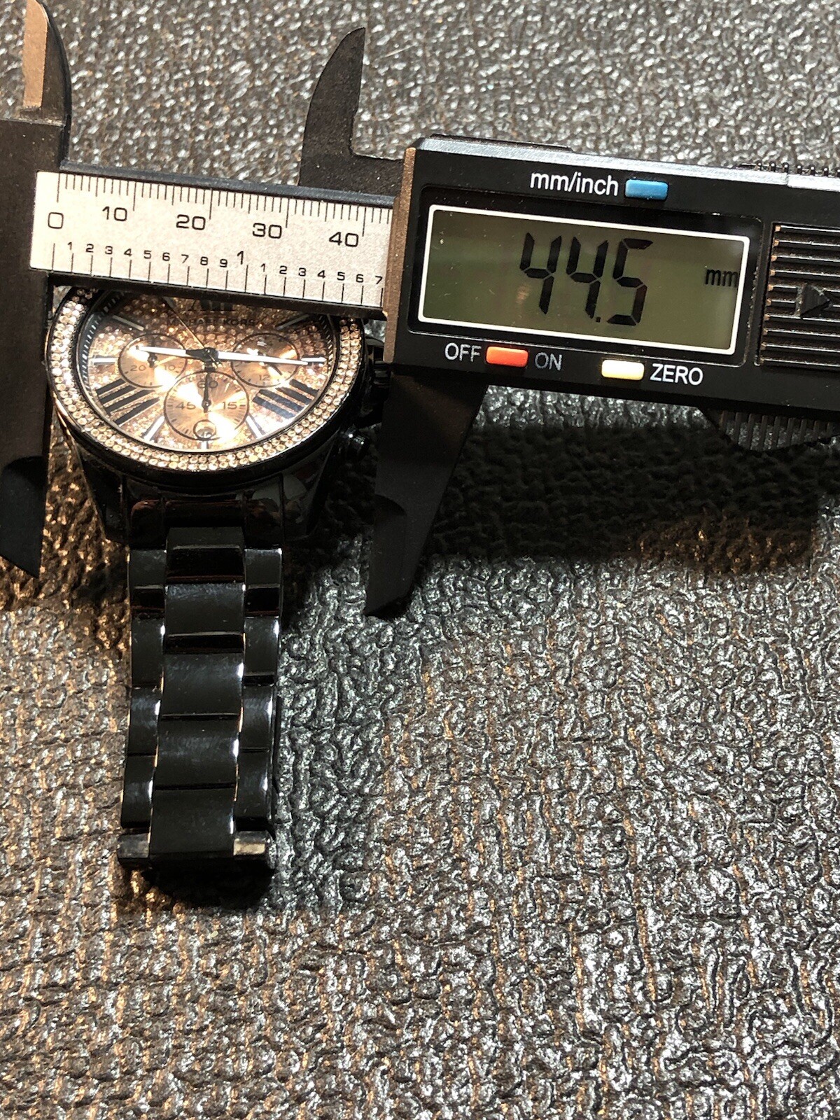 Michael Kors Everest Chrono Black Ion Plated Pave Gemmed Ladies Watch MK5879