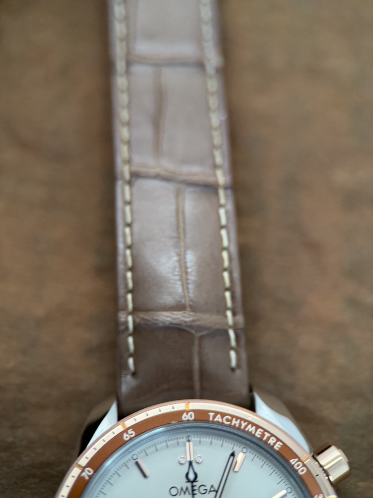 2025 Omega Speedmaster 38 Chrono Sedna Gold Cappuccino Dial 324.23.38.50.02.002