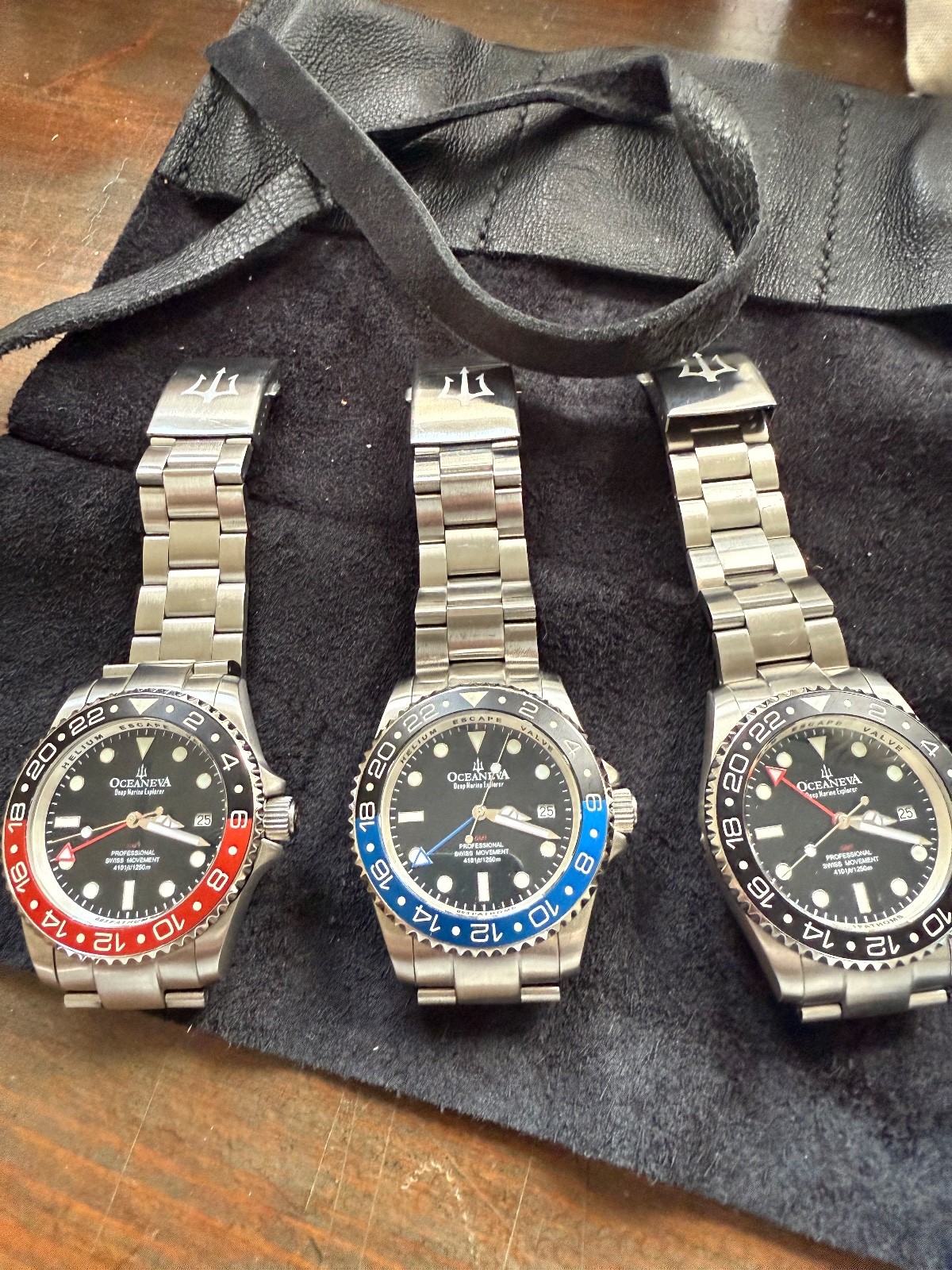 Oceaneva Men’s Deep Marine Explorer GMT Watch 1250M Pro Diver SWISS MOVEMENT