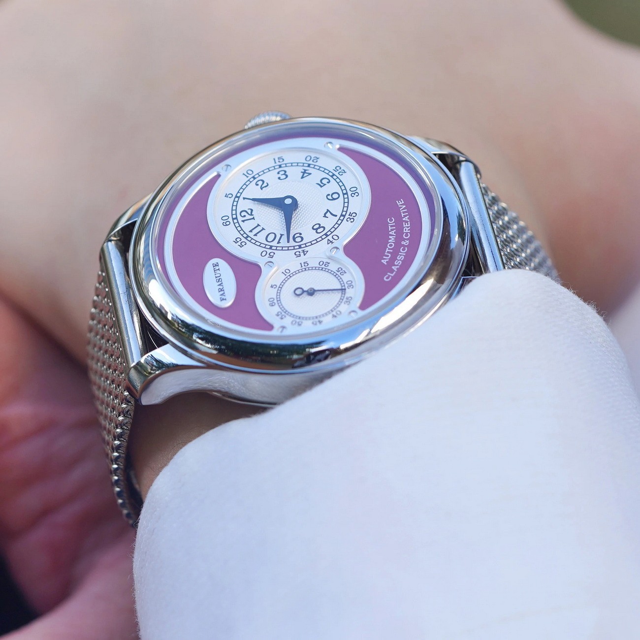 FARASUTE Men Automatic Watch 40mm Mechanical Wristwatch Sapphire Enamel Dial