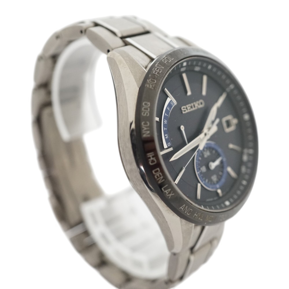 Seiko Flight Expert 8B63-0AB0 Titanium / Diamond 43mm Wristwatch #KNW2294