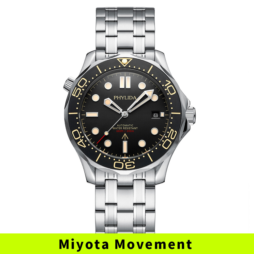 PHYLIDA 41mm Miyota Automatic Diver Watch 20ATM NTTD Style for Men