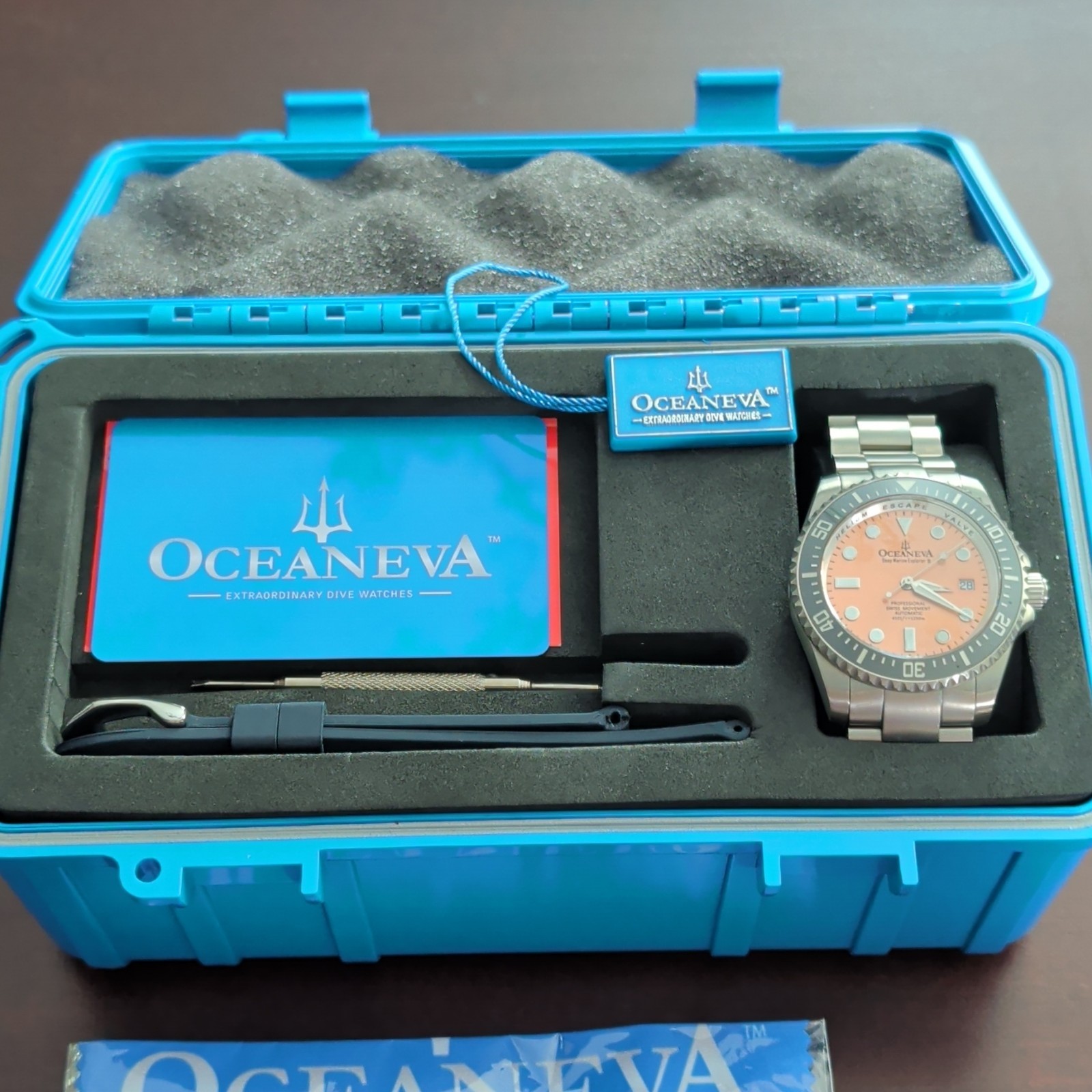 Oceaneva Deep Marine Explorer II Auto Swiss Titanium 1250m Orange 45mm Box