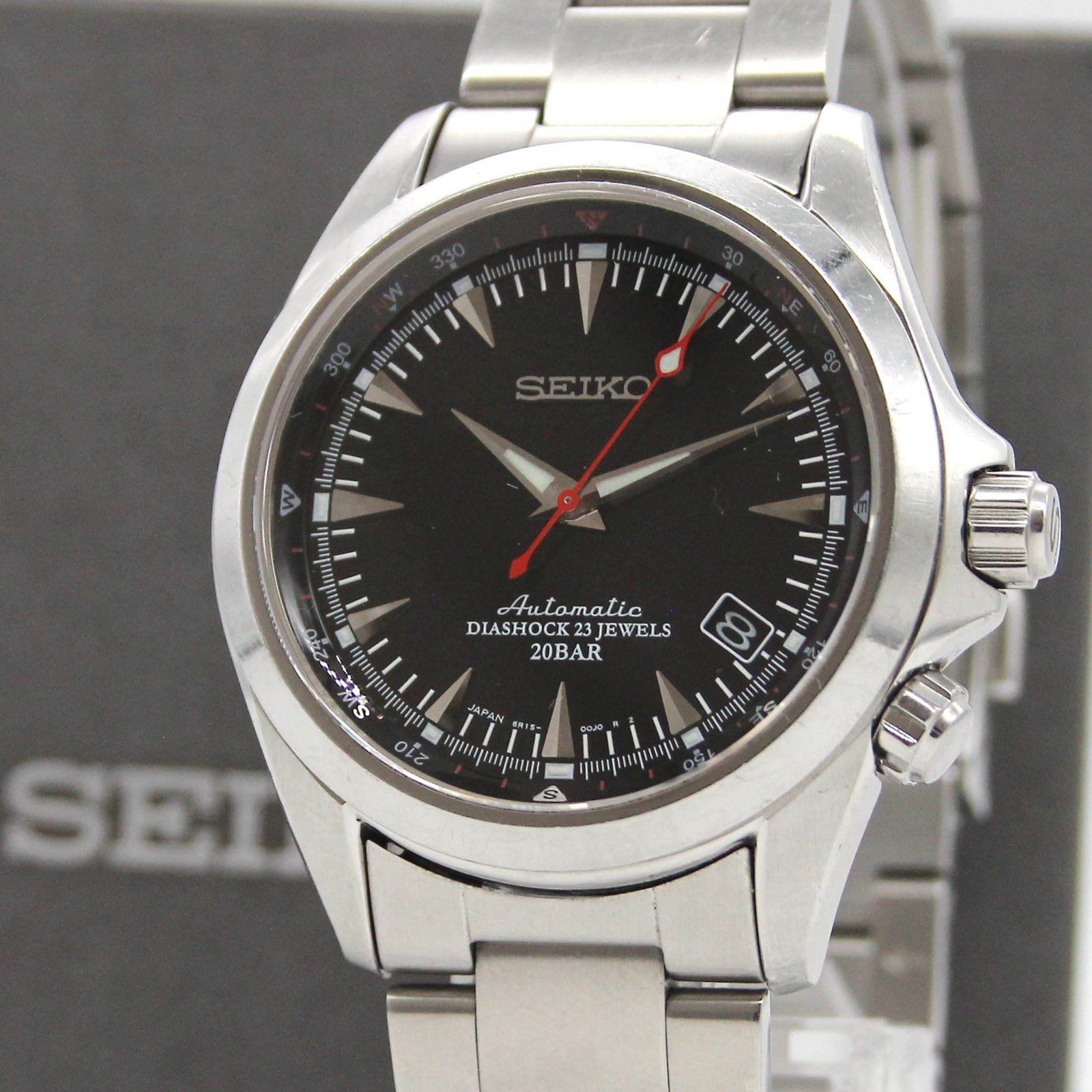 [NEAR MINT] SEIKO Alpinist 6R15-00E0 SARB015 Black Date AT Men’s From JAPAN Z437