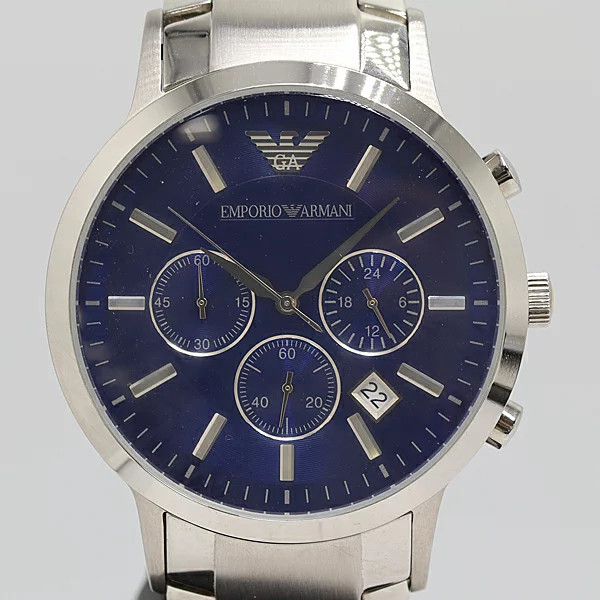 Emporio Armani Chronograph AR2448 Quartz Blue Dial Men’s Watch Used Excellent