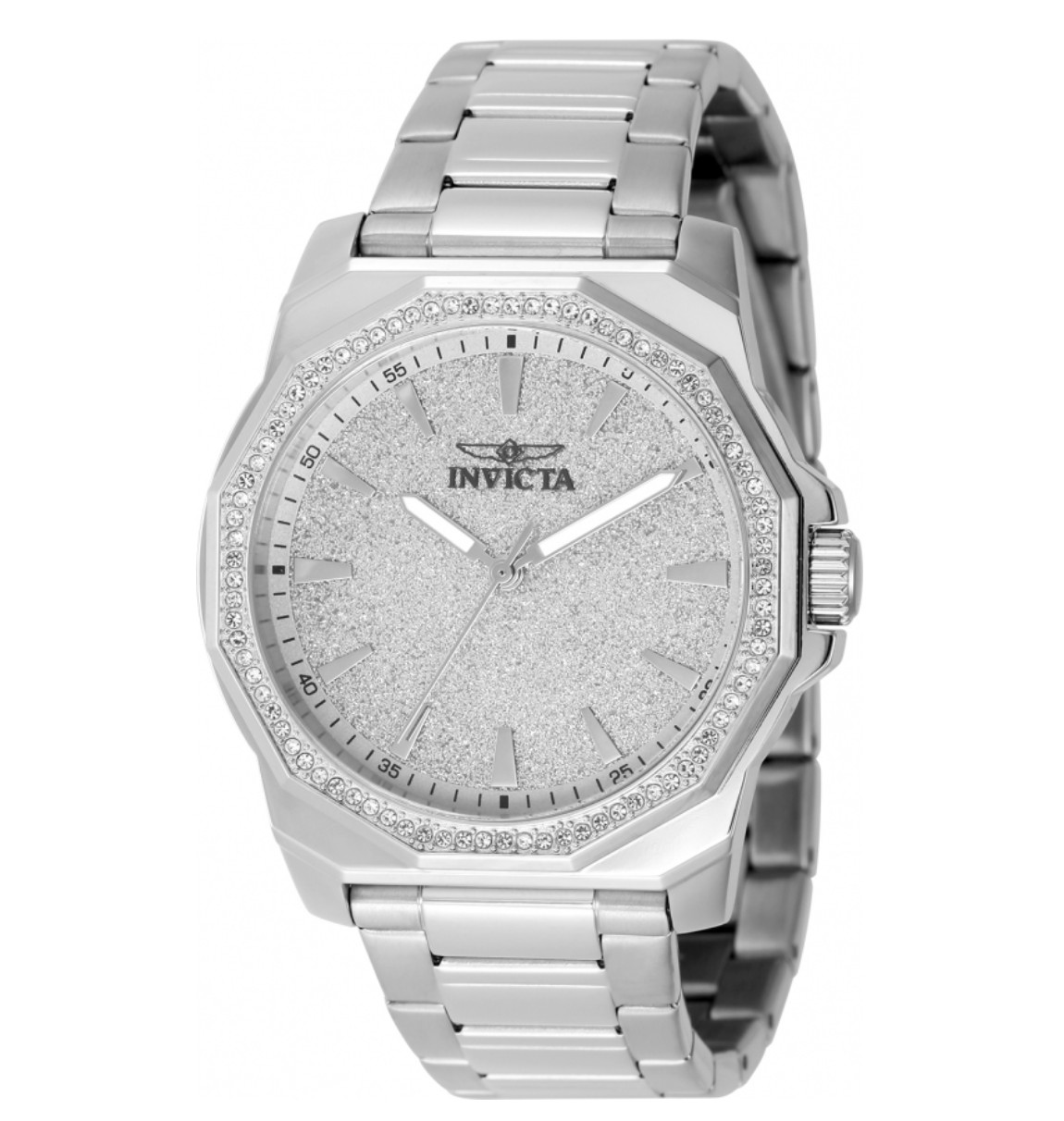 Invicta Speedway Lux Men’s 42mm 84 Crystals Silver Stainless Watch 49125
