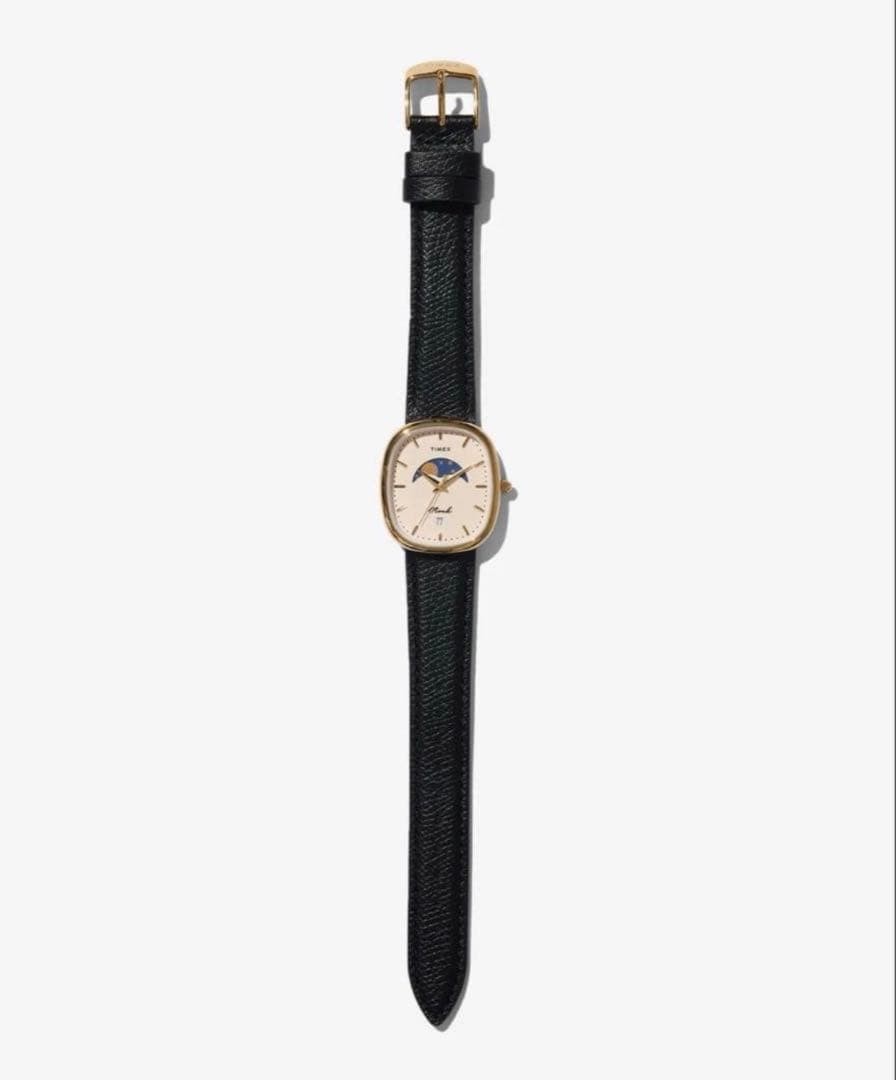 TIMEX x NOAH Oval Moon Phase Watch Gold Black Leather Custom Limited New w/Box
