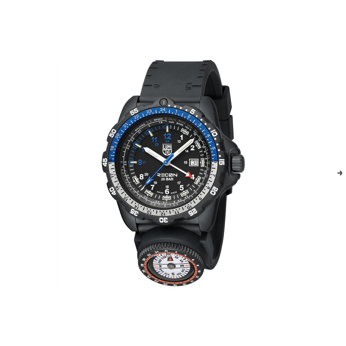 Luminox XL.8833 RECON Nav Spec GMT 46mm Carbon Black Quartz Men’s Watch