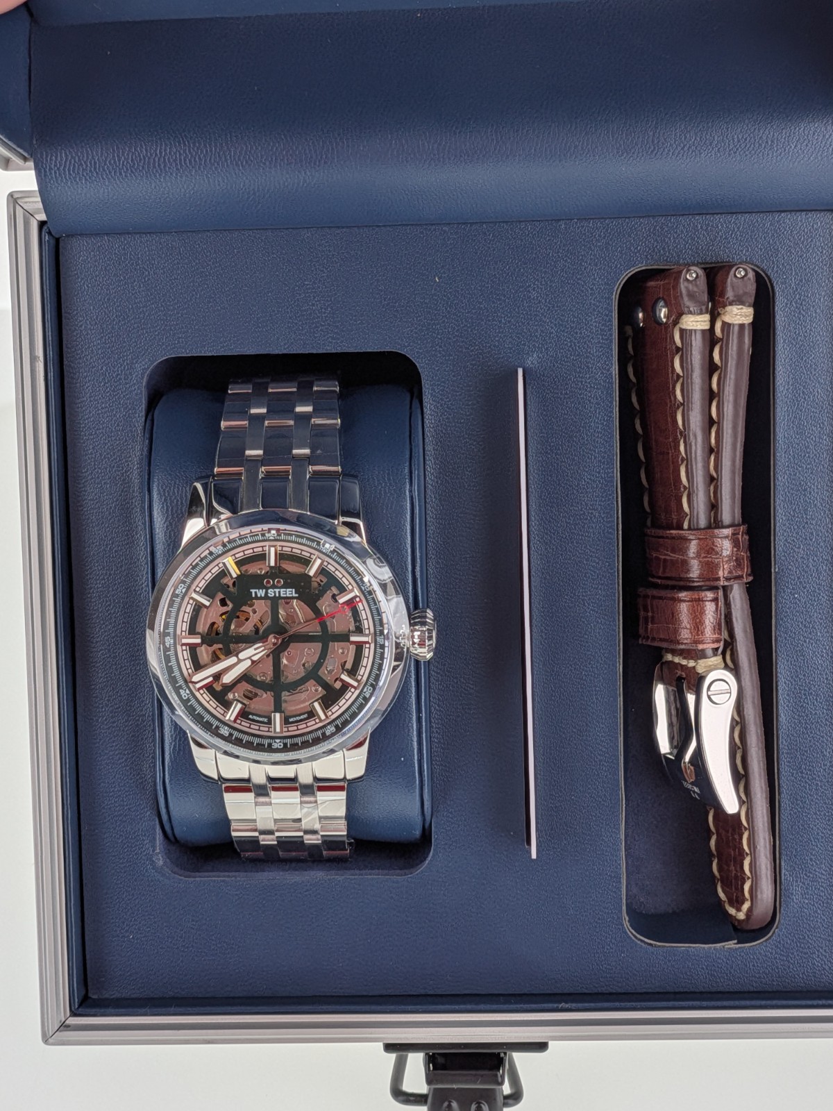 TW Steel TW9011 45mm Skeleton Automatic NH70 Steel Watch Full Kit VGUC