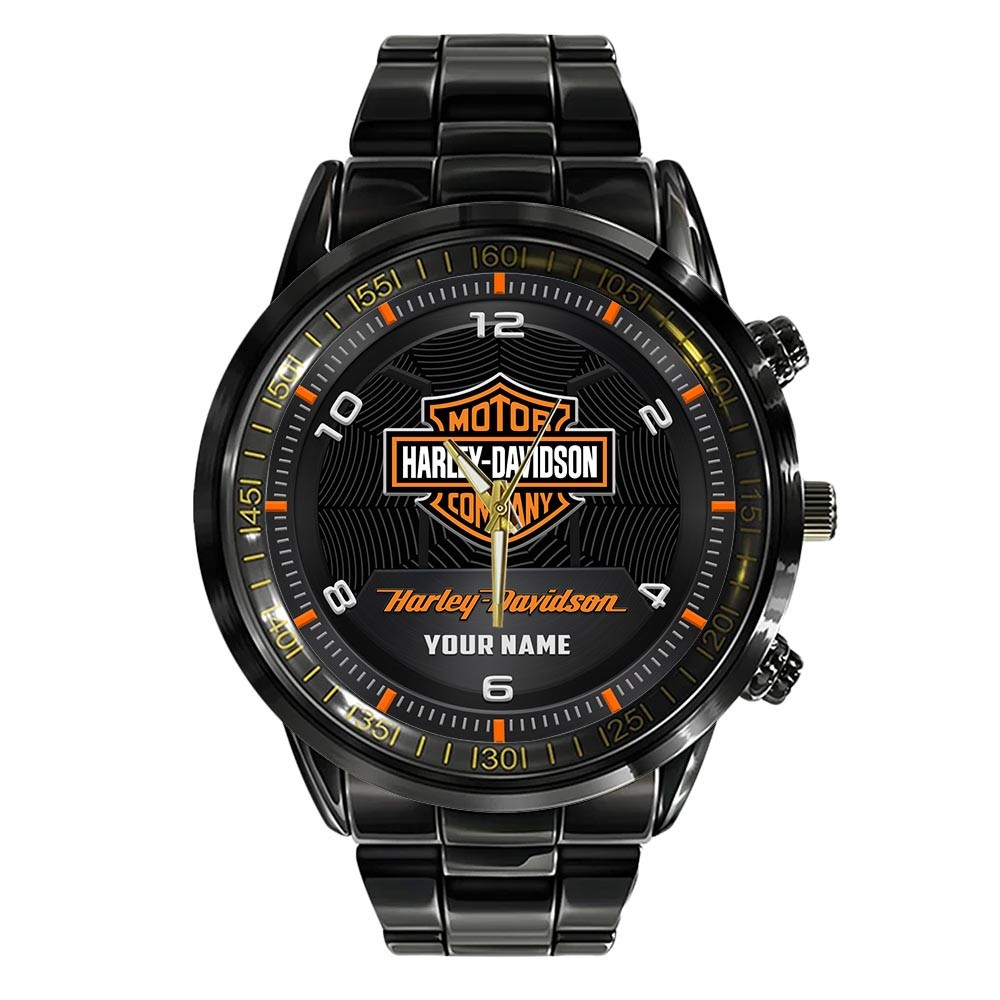Personalized Harley-Davidson Adventure Gift Black Stainless Steel Watch