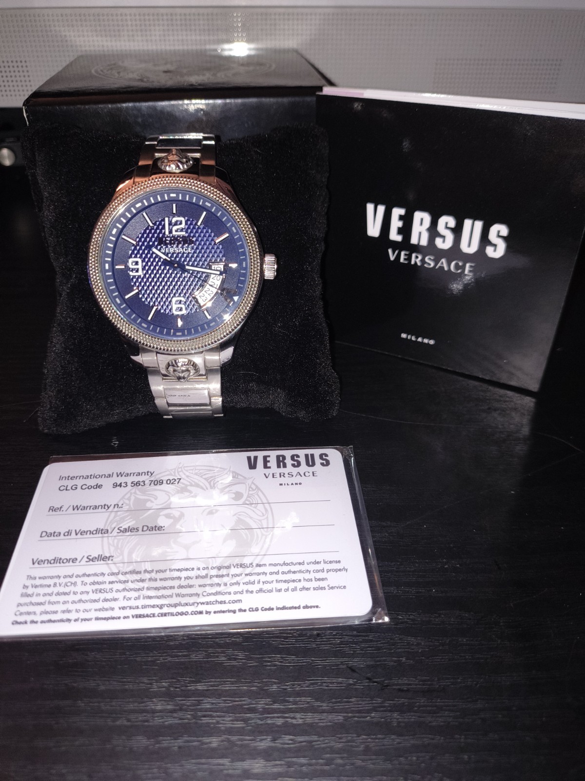 Versus by Versace Men’s Watch VSPVT1521 Quartz Blue Dial Silver Steel 44mm