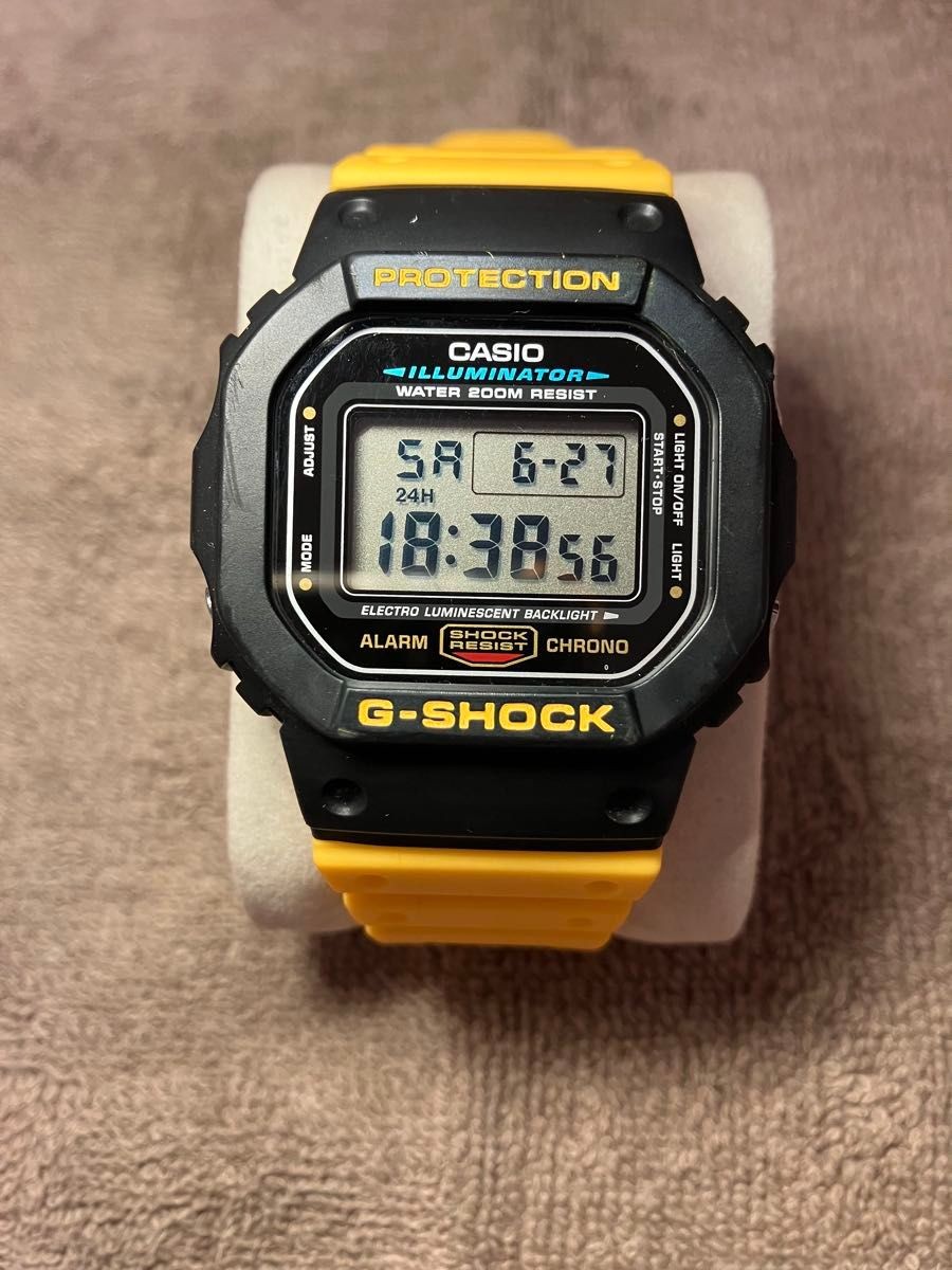 CASIO G SHOCK DW 5600 Yellow Black Digital Watch Excellent condition