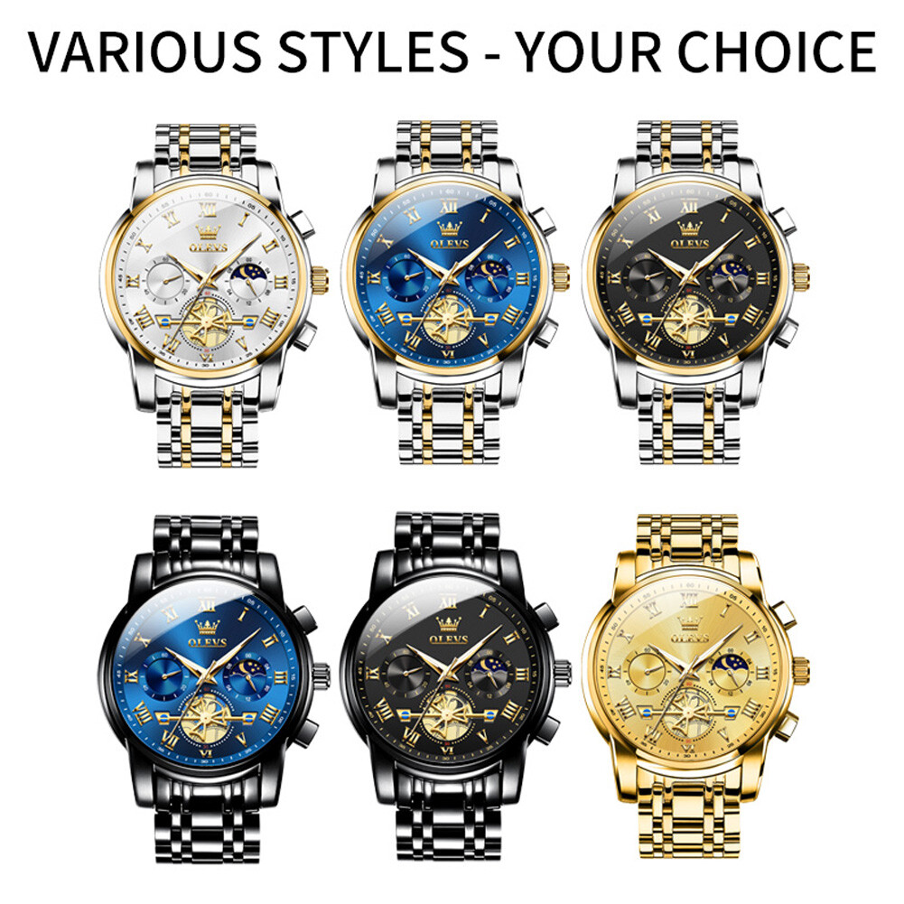 OLEVS Man’s Watch Chronograph 42mm Stainless Steel Waterproof Wristwatches