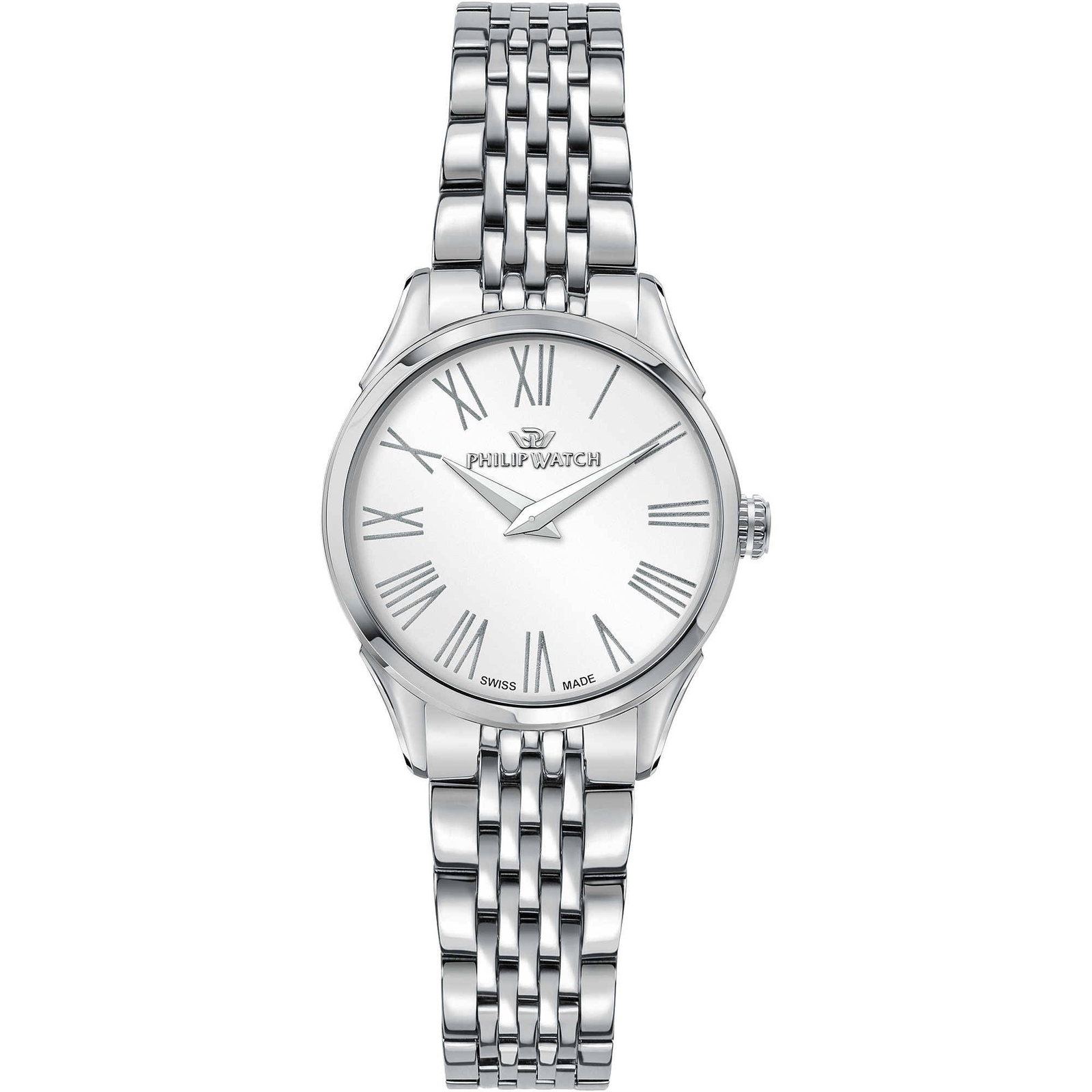 Philip Watch Roma R8253217509 Mother of Pearl Steel Num Romani 28mm Women’s Watch