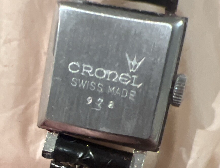Vtg Cronel #978 Silver Tone Swiss Made Manual Wind Ladies Original Box WORKS