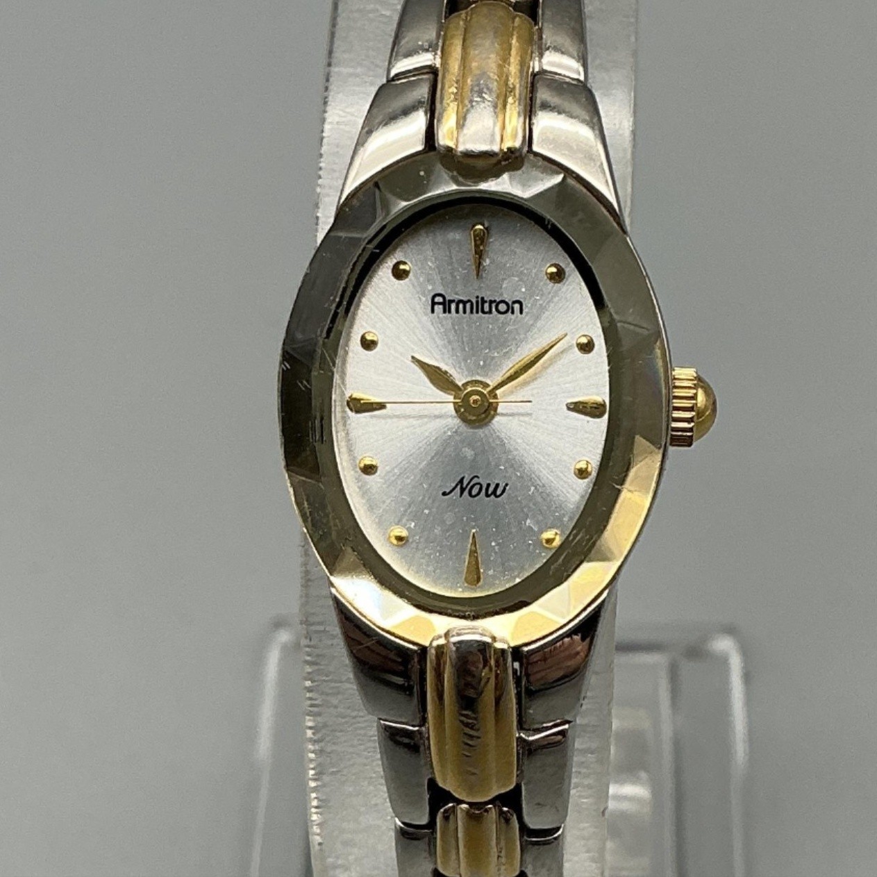 Armitron Now Womens Watch 17mm Silver Gold Two Tone Bracelet New Battery 7″