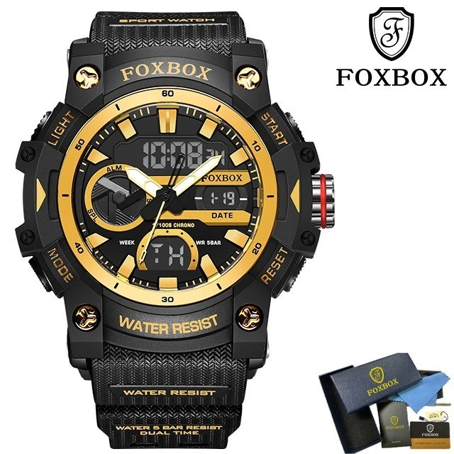 Men’s Watch Big Dial Quartz Digital Analog Luminous Waterproof Sports Wristwatch