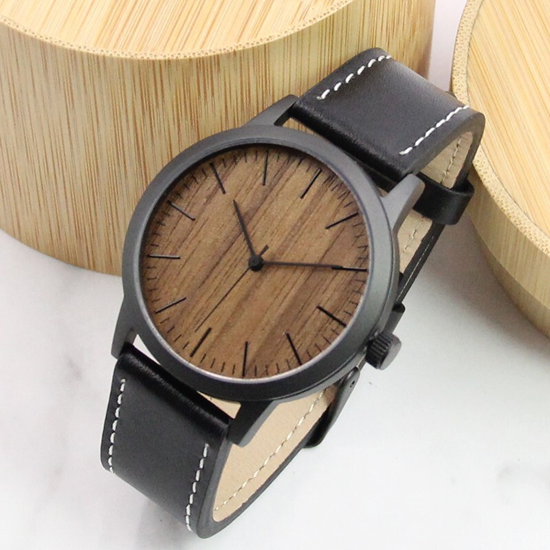 Stainless Steel and Wood Watch Handmade Unisex Wristwatch