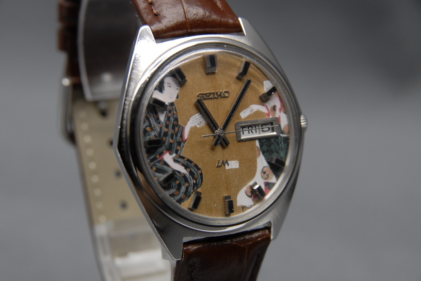 CLA’d [N MINT ] Vintage SEIKO Lord Matic 5606-9000 LM 38mm UKIYOE AT Men’s Watch