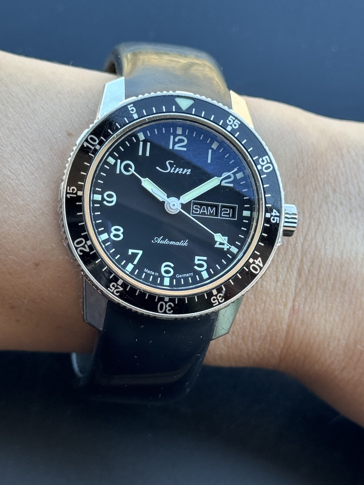 Sinn 104 Watch Automatic Day Date Diver 200M Mens 41mm Made In Germany