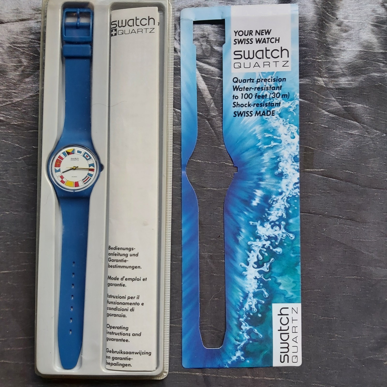 Swatch Watch GS101 12 Flags. 1984. New And Unworn In Blister Pack. New Battery.