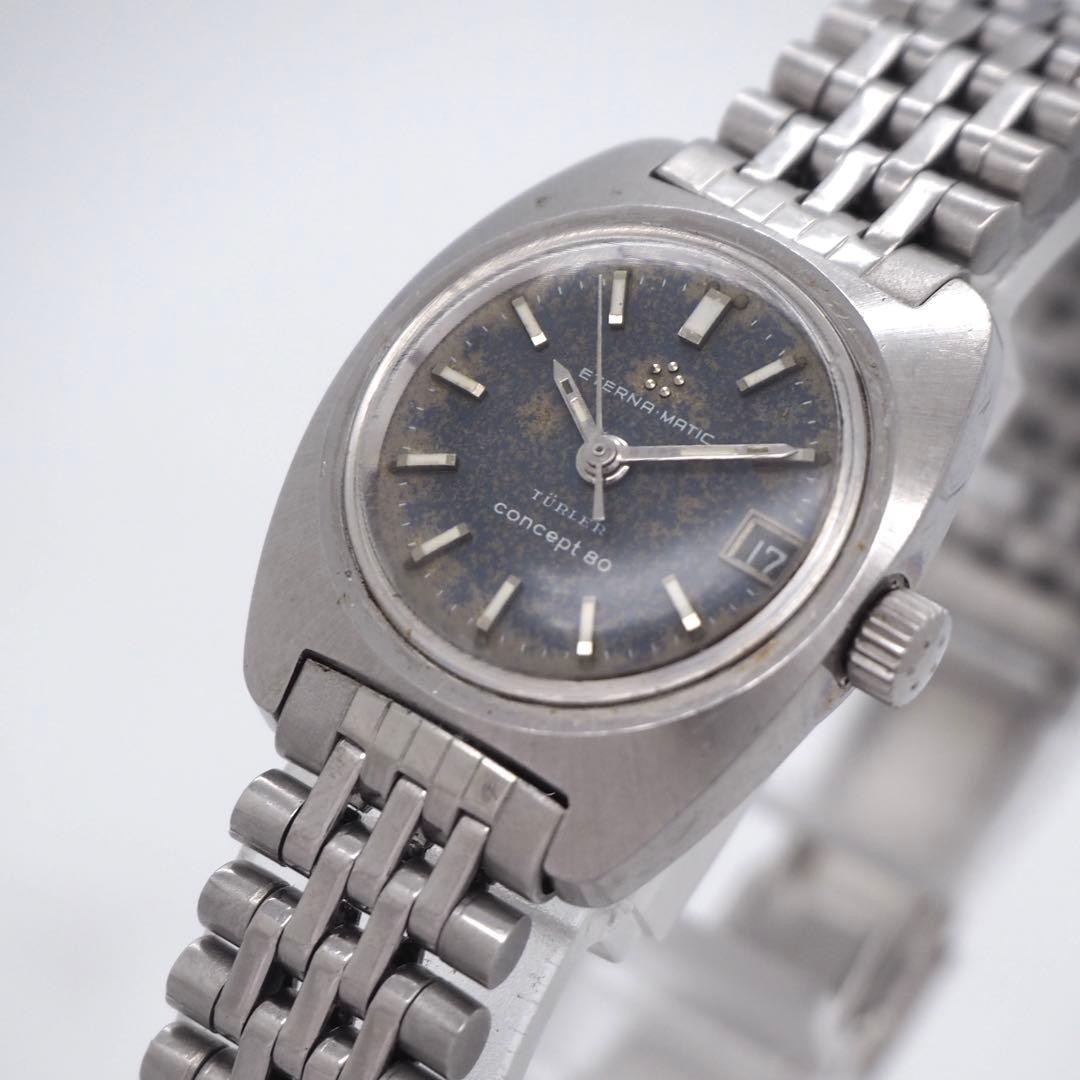 ETERNA MATIC TURLER W-Name Vintage Automatic Men’s Watch Gray Dial #357