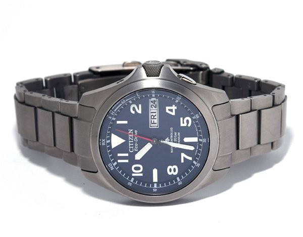 Citizen Promaster Land Eco-Drive AT6080-53L Blue Dial Titanium Solar Men Watch