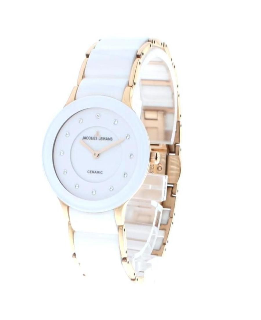 JACQUES LEMANS Women Analog Quartz Casual Watch Classic Dress White Dial Waterpr