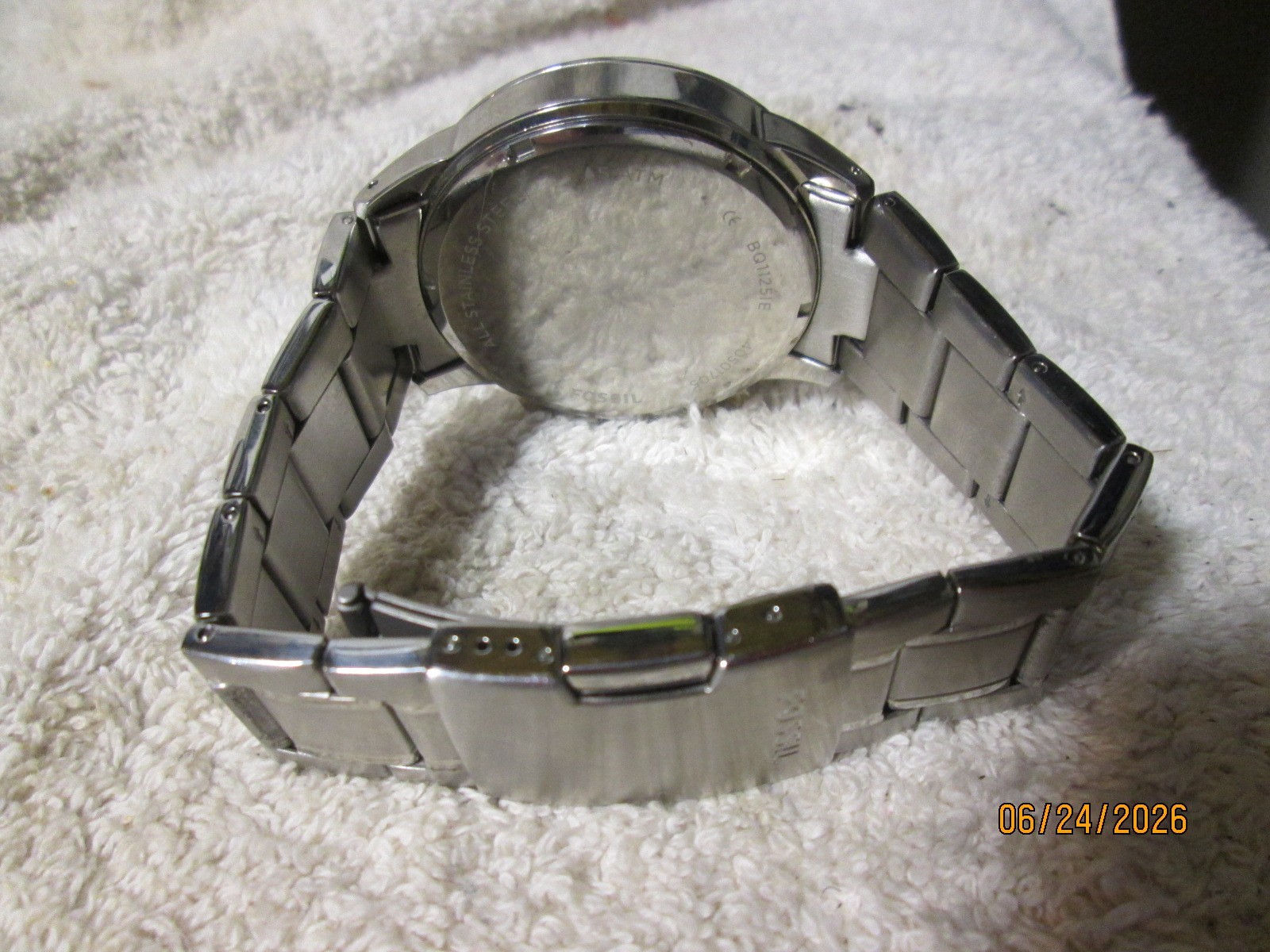Fossil BQ1125IE Flynn Black Dial Stainless Steel Chronograph Men’s Watch