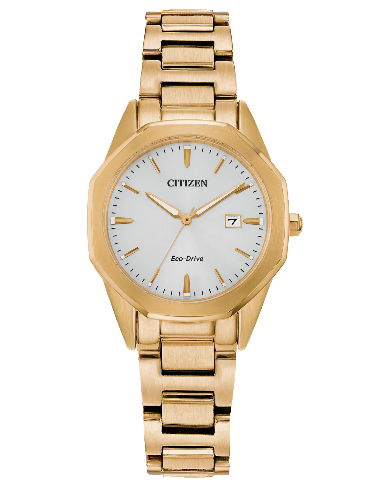 CITIZEN CORSO EW2582-59A SILVER DIAL GOLD BRACELET QUARTZ 28MM WOMENS WATCH