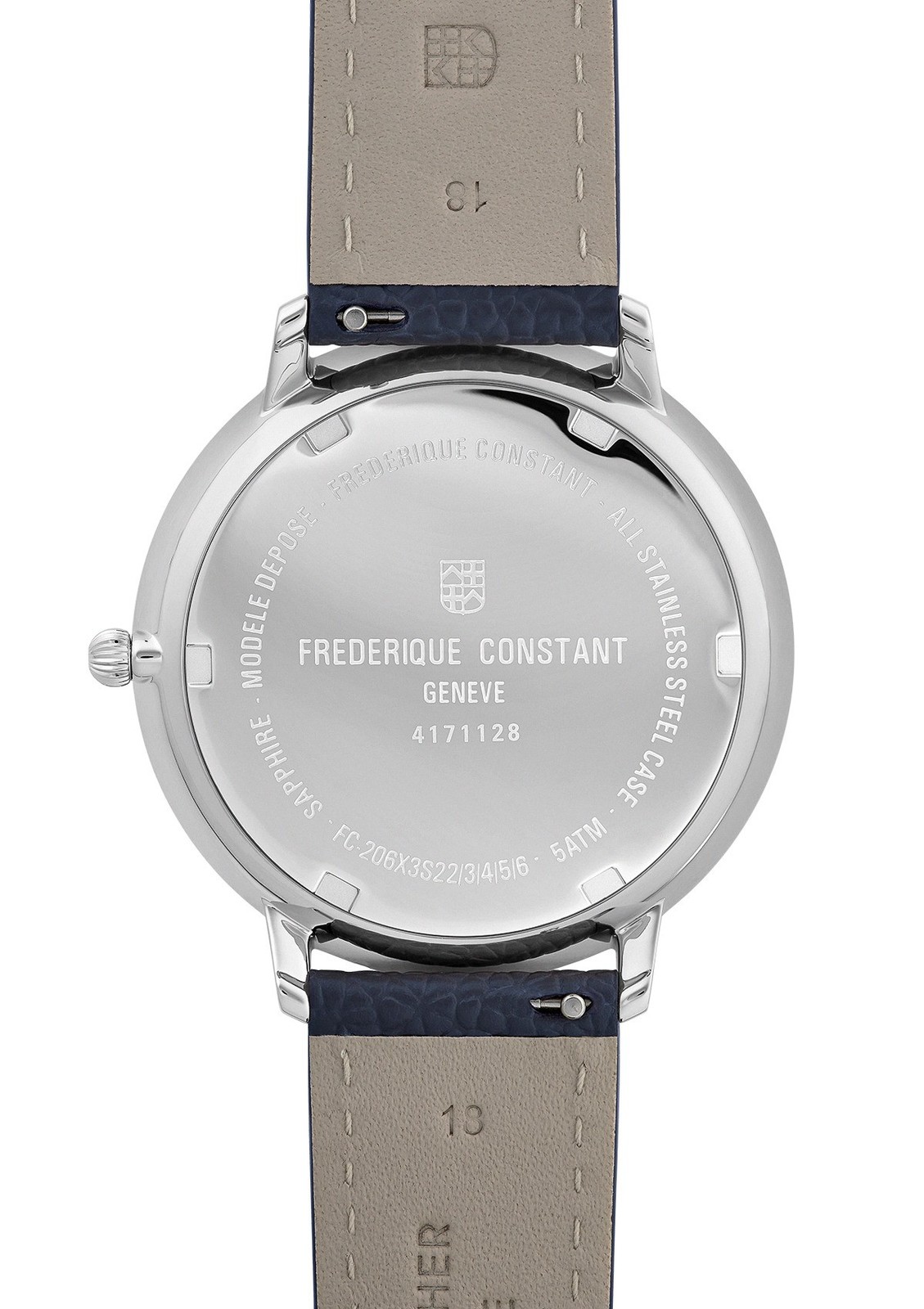 Frederique Constant Blue Mens Analogue Watch Classic Moonphase FC-206RS3S6
