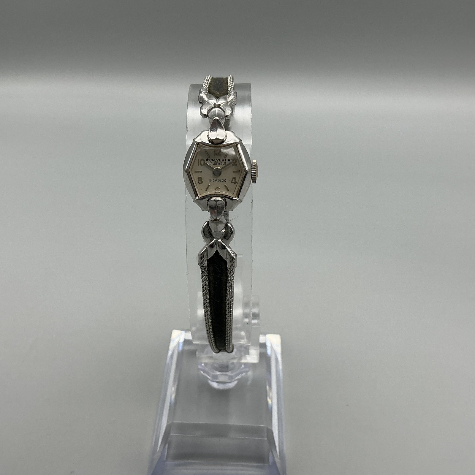 Vintage Calvert Watch Womens 14mm Cocktail 10K RGP 17J Incabloc Manual Wind 7″