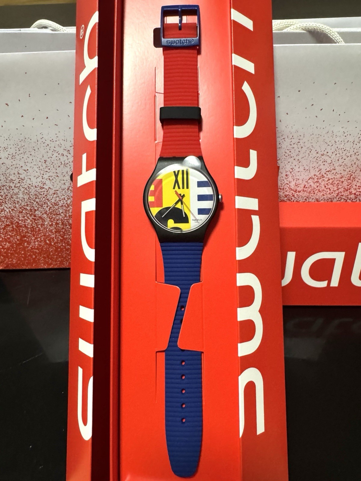 NEW🚨 Swatch REVIVAL SUOB171 Color Block Dial Swiss Watch 41mm 1987 Remake