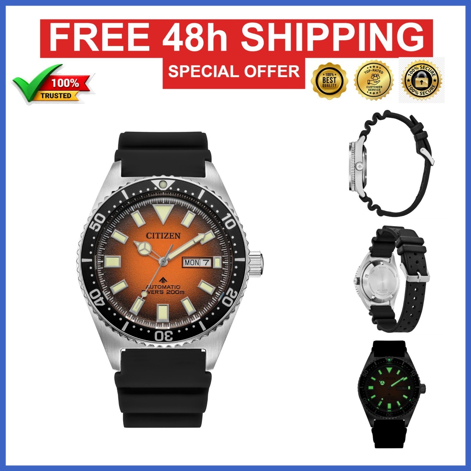 Citizen Men’s Automatic Promaster Sea Dive Watch – Waterproof 200m