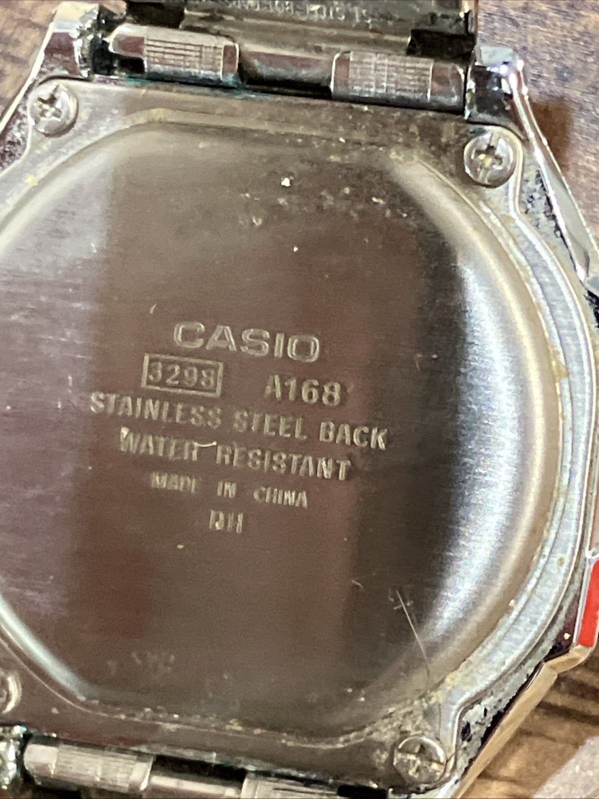Casio 3298 A168 Illuminator Watch Mens 35mm Silver Tone Digital Alarm Chrono