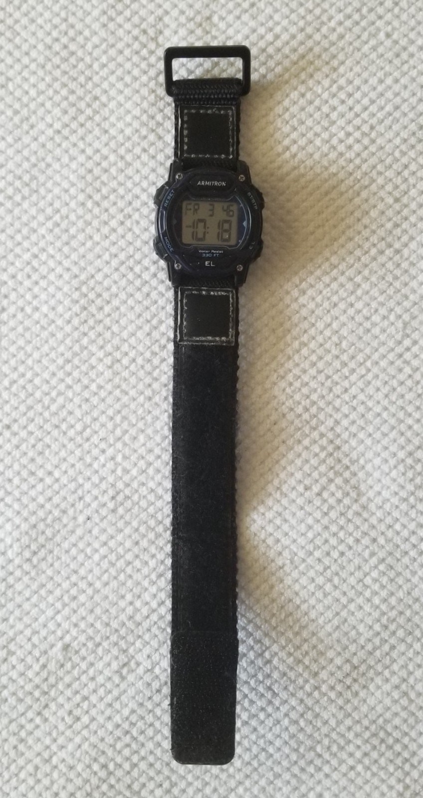 Armitron Black Digital Watch 45/7004 Black Canvas Band 6″-7.5″ Running