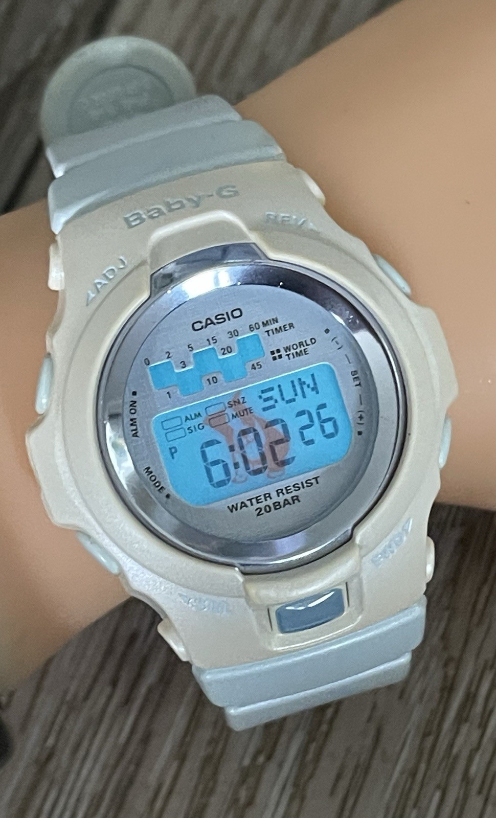 Rare Vtg Casio Puppy’s Garden Baby G Shock Watch 41mm BG-1001PP 3035 New Battery