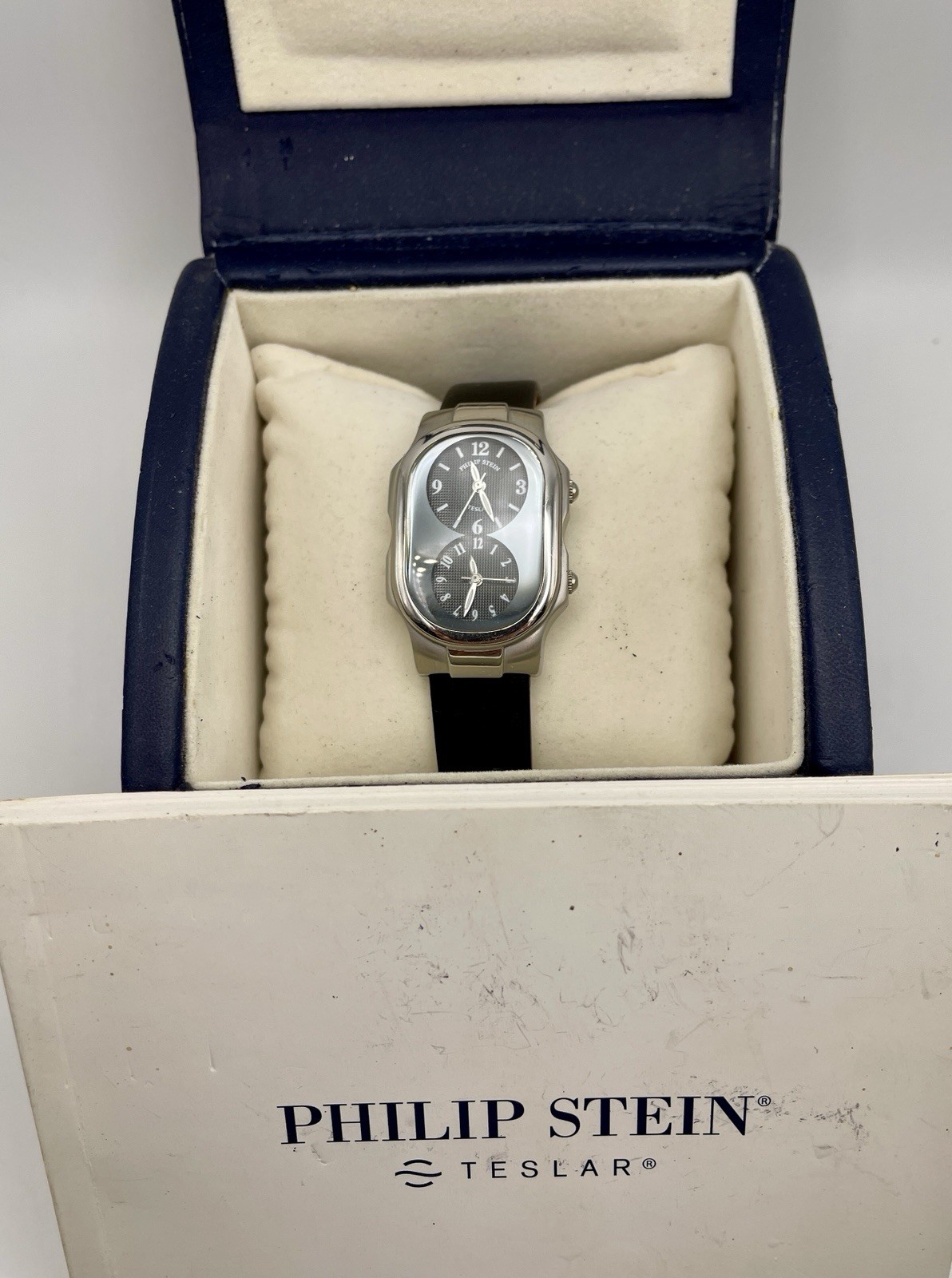 Philip Stein Teslar Dual Time Watch WR 30M EMF Protection New Battery