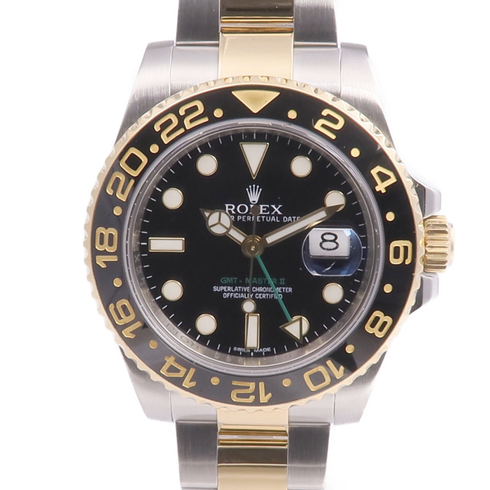 ROLEX GMT Master II Automatic Watch 116713LN 18K Yellow Gold/Stainless Steel