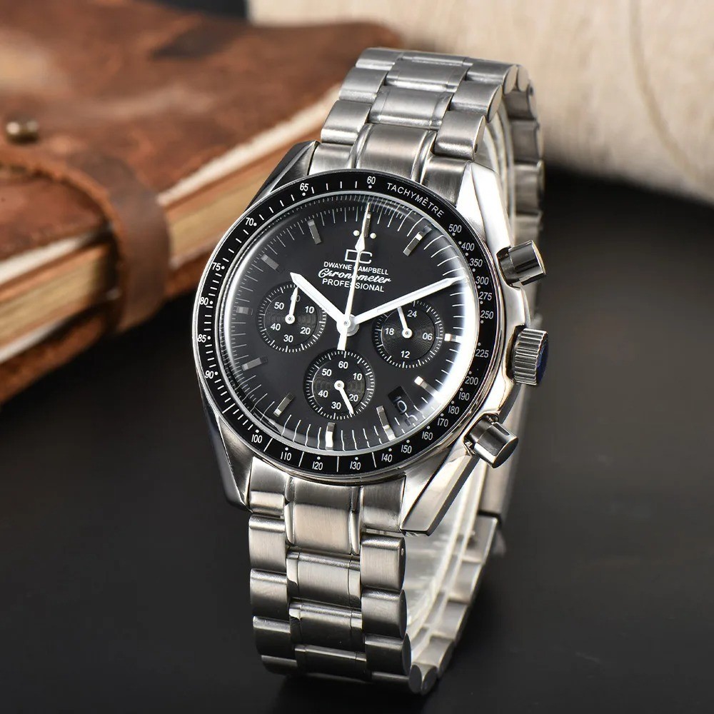 Japanese Quartz Watch Vk63 Men’s Business Panda Dial VK63 Movement Birthday Gift