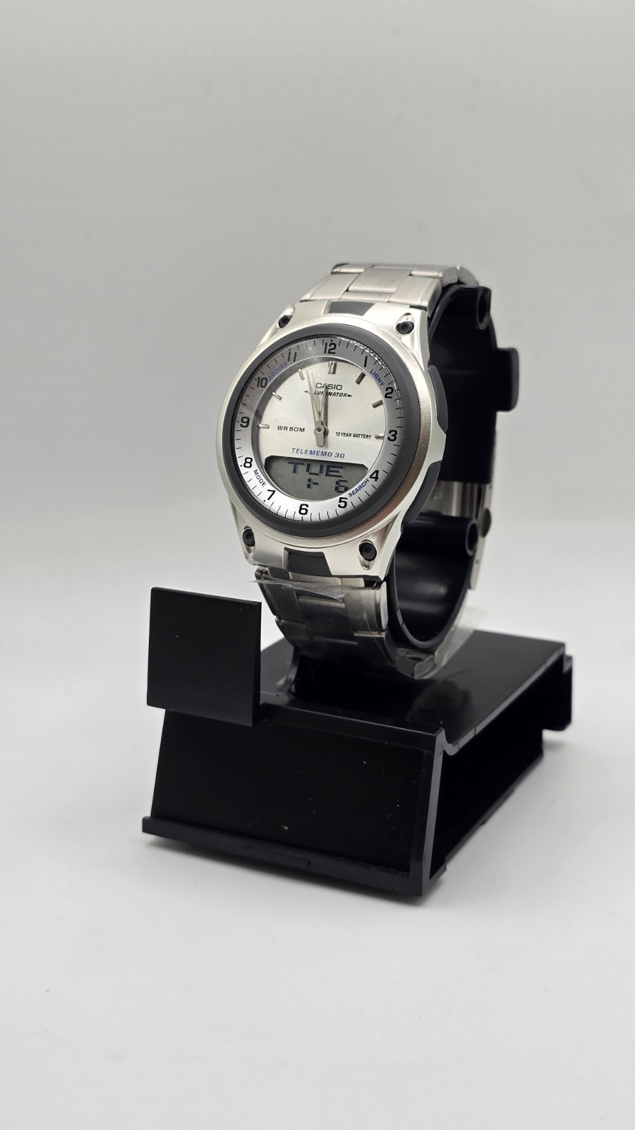 Casio AW80D-7AV, Telememo 30 Watch, 10 Year Battery, 3 Alarms, World Time, NEW