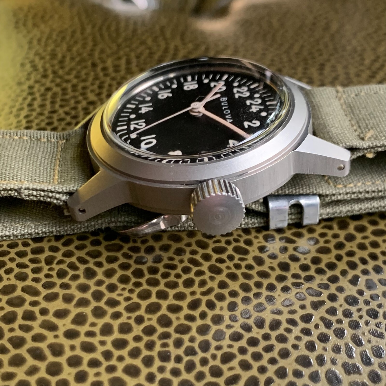 Vintage Bulova A17A Hack MIL-W-6433A True 24 Hour Military Watch – Customized
