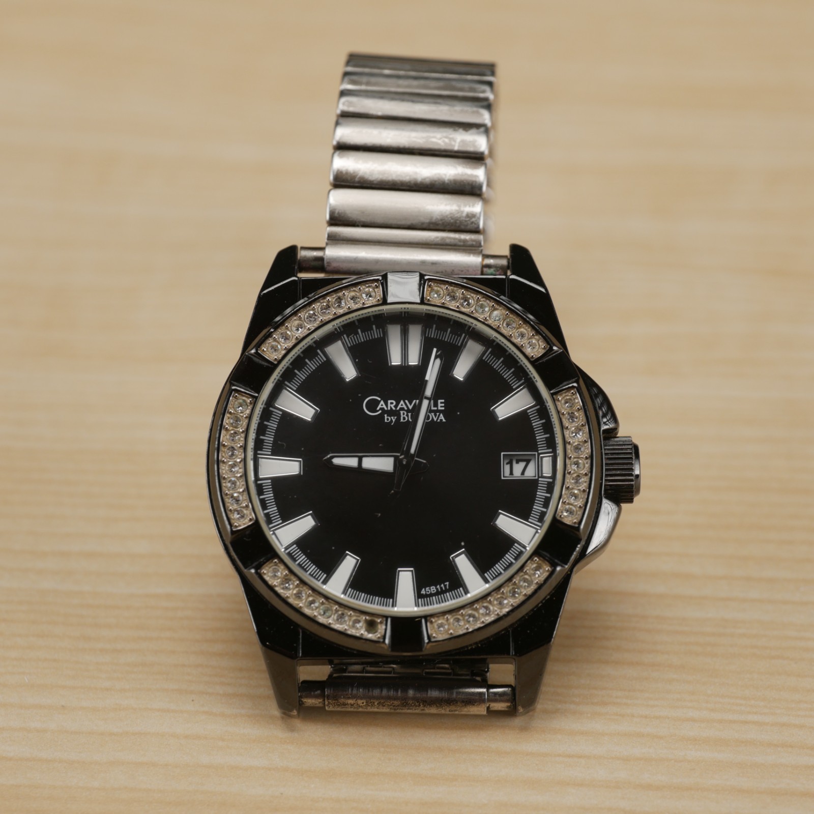 Caravelle by Bulova 45B117 Crystal Accented Black Unisex Watch – NEW BATTERY
