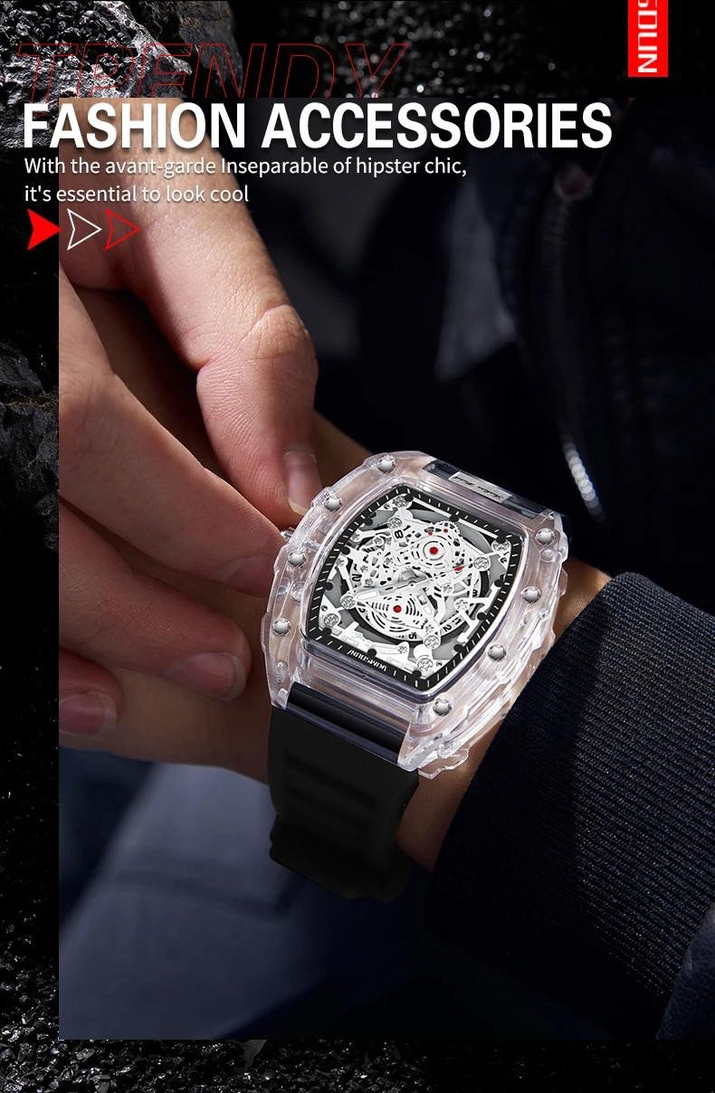 KIMSDUN Transparent Men’s Watch Quartz Wristwatch Luminous Waterproof watch