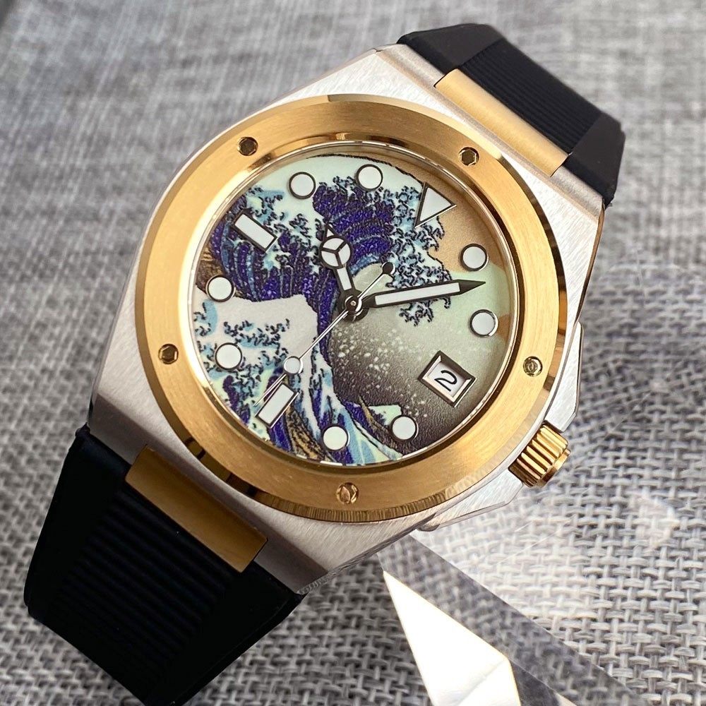 NH35A Automatic Men Watch 40mm Full Lume Dial Two Tone Sapphire Crystal 40mm