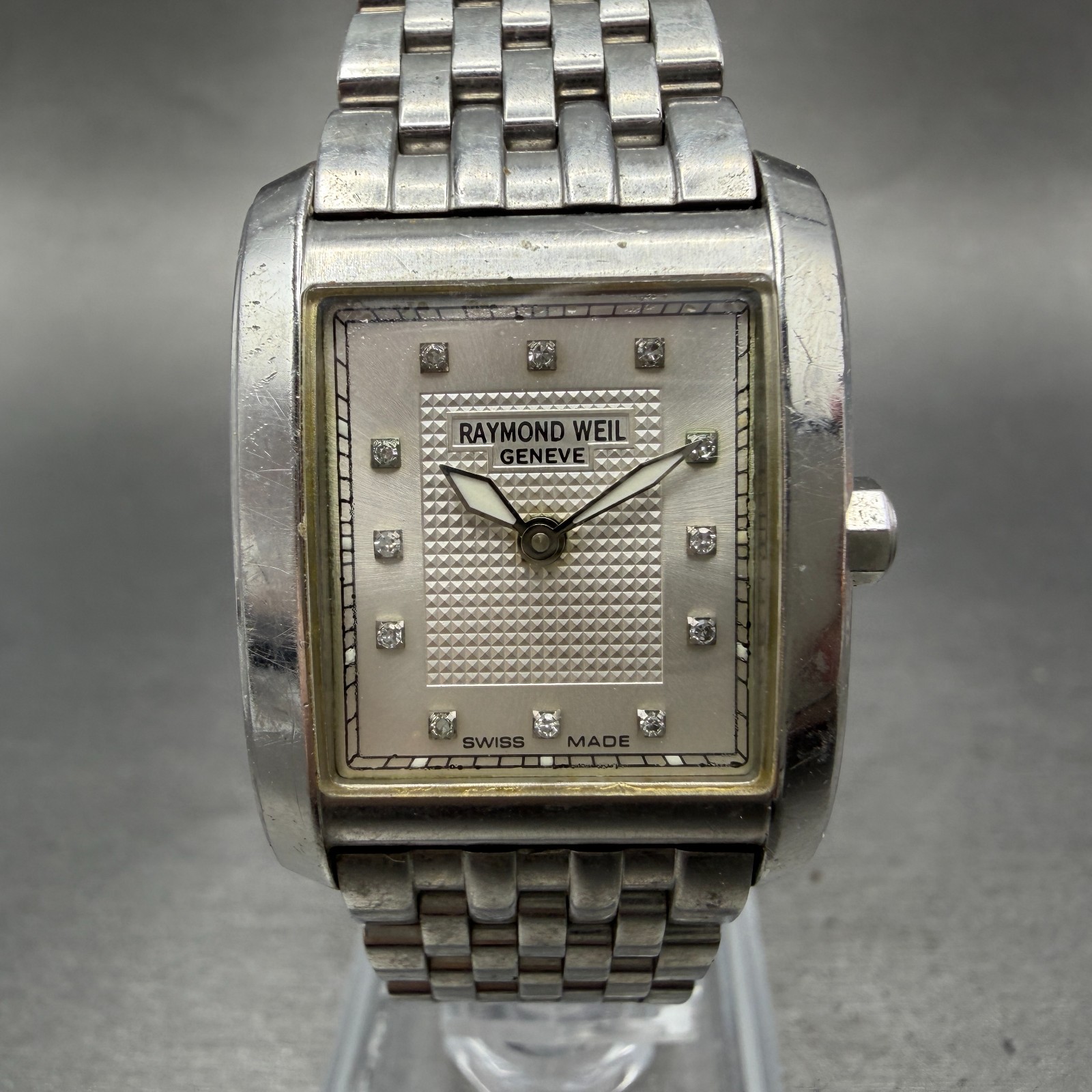 Raymond Weil Don Giovanni Watch Women 23mm Silver Dial Steel Rectangle New BattE