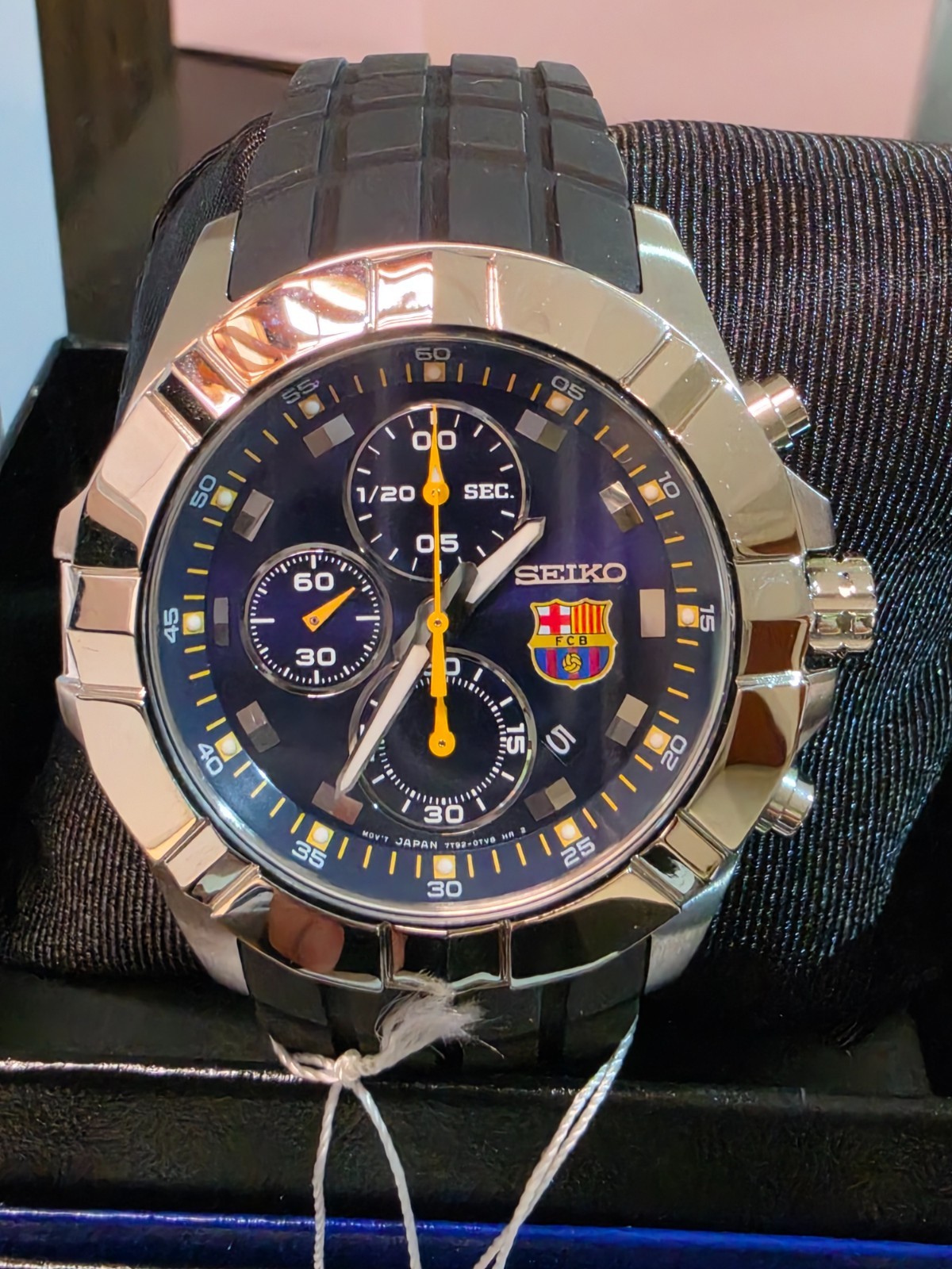 SEIKO Chronograph SNDD81P1 FC Barcelona Football Quart Watch Barca 100m FCB NOS